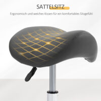 Sattelhocker Rollhocker Sattelsitz höhenverstellbar drehbar Kunstleder grau
