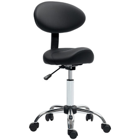 Sattelhocker Rollhocker höhenverstellbar drehbar mit Rückenlehne für Büro Salon