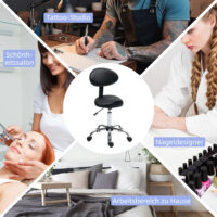 Sattelhocker Rollhocker höhenverstellbar drehbar mit Rückenlehne für Büro Salon