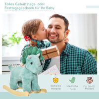 Schaukelpferd Schaukeltier für Kinder aus Holz grün