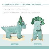 Schaukelpferd Schaukeltier für Kinder aus Holz grün