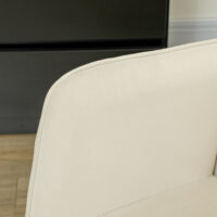 Schaukelsessel in Samtoptik mit Armlehnen, Beige, ideal für Wohn- und Schlafzimmer, stilvoll und bequem.