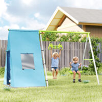 Schaukelset 3-in-1 mit Spielzelt und Turnringen für Kinder