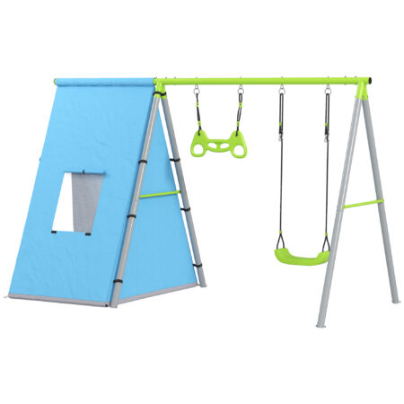 Schaukelset 3-in-1 mit Spielzelt und Turnringen für Kinder