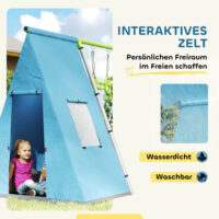Schaukelset 3-in-1 mit Spielzelt und Turnringen für Kinder