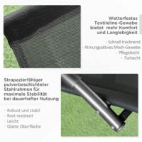 Schaukelstuhl Gartenliege mit Kopfstütze für Garten schwarz