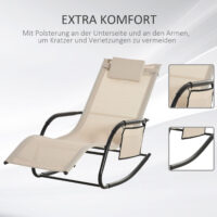 Schaukelstuhl Garten Schaukelliege für draussen Metall beige