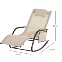 Schaukelstuhl Garten Schaukelliege für draussen Metall beige