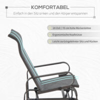 Schaukelstuhl Relaxstuhl für Garten Terrasse Balkon Outdoor Metall