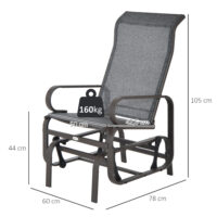 Schaukelstuhl Relaxstuhl für Garten Terrasse Balkon Outdoor Metall