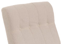 Schaukelstuhl Relaxsessel Holz Bouclé beige Gestell Walnuss-Optik