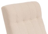 Schaukelstuhl Relaxsessel Holz Bouclé creme Gestell Walnuss-Optik