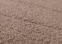 Schaukelstuhl Relaxsessel Holz Bouclé taupe Gestell Walnuss-Optik