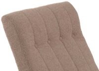 Schaukelstuhl Relaxsessel Holz Bouclé taupe Gestell Walnuss-Optik