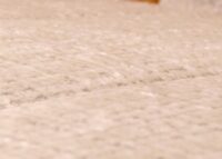 Schaukelstuhl Relaxsessel Holz Chenille creme Gestell natur