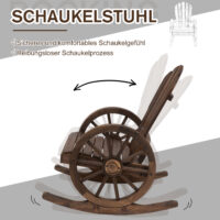 Schaukelstuhl wetterfest rustikales Design für Garten aus Holz
