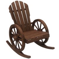 Schaukelstuhl wetterfest rustikales Design für Garten aus Holz