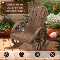 Schaukelstuhl wetterfest rustikales Design für Garten aus Holz