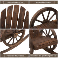 Schaukelstuhl wetterfest rustikales Design für Garten aus Holz