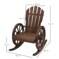 Schaukelstuhl wetterfest rustikales Design für Garten aus Holz