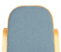 Schaukelstuhl Schwingsessel Fernsehsessel Massivholz Eiche-Optik Stoff blau