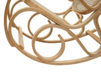 Schaukelstuhl Schwingsessel Fernsehsessel Massivholz Rattan Eiche-Optik