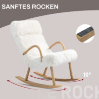 Schaukelstuhl in Wollenoptik, komfortabler Relaxsessel für gemütliche Stunden im Wohnzimmer.