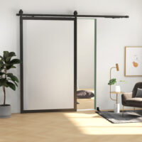 Schiebetür Bausatz leise für Holz und Zementwand Stahl schwarz