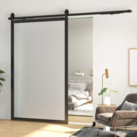 Schiebetür Bausatz leise für Holz und Zementwand Stahl schwarz