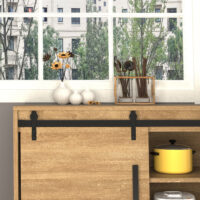 Schwarzer Schiebetürbeschlag aus Kohlenstoffstahl für eine einzelne Schiebetür.