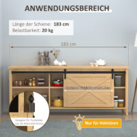 Schwarzes Schiebetürsystem aus Kohlenstoffstahl für eine einzelne Schiebetür.