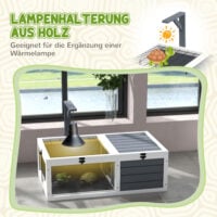 Schildkrötenhaus mit Fenster und zwei Räumen aus Holz