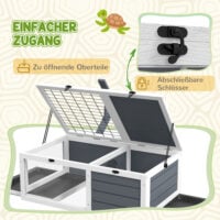 Schildkrötenhaus mit Fenster und zwei Räumen aus Holz