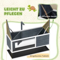 Schildkrötenhaus Terrarium mit Lampe und transparenter Front grau