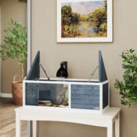 Schildkrötenhaus Terrarium mit Lampe und transparenter Front grau