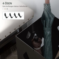 Schirmständer mit 4 Haken und Tropfschale aus Stahl schwarz