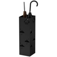 Schirmständer mit Haken und Tropfblech Design Metall schwarz
