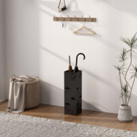 Schirmständer mit Haken und Tropfblech Design Metall schwarz