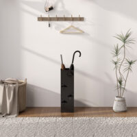 Schirmständer mit Haken und Tropfblech Design Metall schwarz