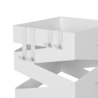 Weißer Schirmständer aus Metall, modern und stabil.