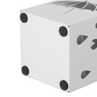 Weißer quadratischer Schirmständer, schlicht und elegant.