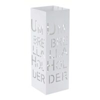 Schirmständer Regenschirmständer Schirmhalter quadratisch 55cm Schrift weiss