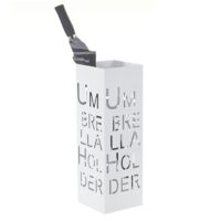 Schirmständer Regenschirmständer Schirmhalter quadratisch 55cm Schrift weiss