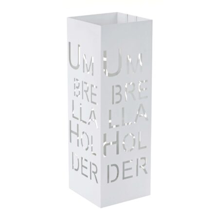Schirmständer Regenschirmständer Schirmhalter quadratisch 55cm Schrift weiss