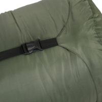 Schlafsack als Deckenschlafsack, klappbar für 3–4 Jahreszeiten, Farbe Grün.