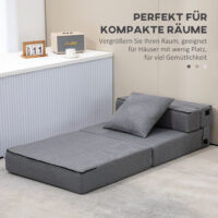 Schlafsessel Gästebett mit abnehmbarem Bezug dunkelgrau