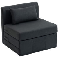Schlafsessel Schlafsofa Gästebett klappbar Leinenoptik dunkelgrau