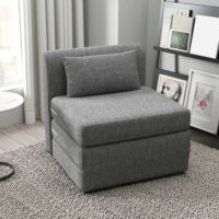Schlafsessel Gästematratze faltbar 80x75x74cm grau