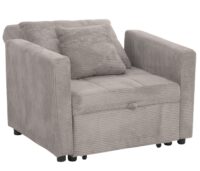 Schlafsessel Klappsessel Gästebett Relaxsessel Liegefläche 200x100cm Cord hellgrau