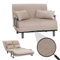 Schlafsessel Klappsessel Schlafsofa Gästebett Liegefläche 190x100cm Chenille creme